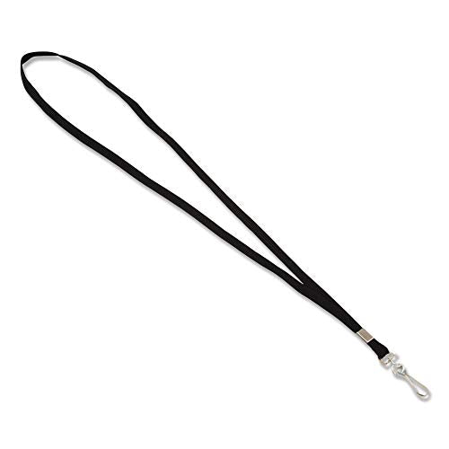 Advantus Non-Breakaway Lanyard with J-Hook, Black, 100 box (97126)