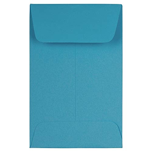 JAM PAPER #1 Coin Business Colored Envelopes - 2 1/4 x 3 1/2 - Blue Recycled - Bulk 500/Box