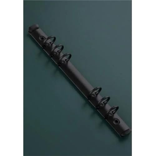 Ring binding, A5 ring binder Ring Binder Mechanism 5 Pieces Metal DIY Loose Leaf Clip with 6 Holes(Black-a5)