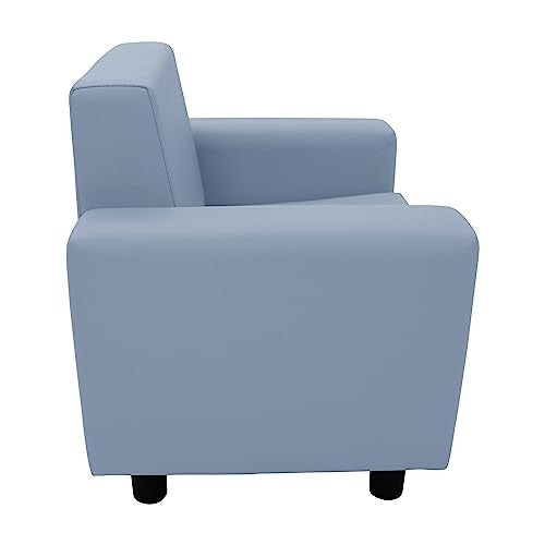 Factory Direct Partners SoftScape Inspired Playtime Classic Reading Chair, Children's Commercial-Grade Upholstered Furniture for Home, Daycare, Preschool; Modern Design - Powder Blue, 14472-PB