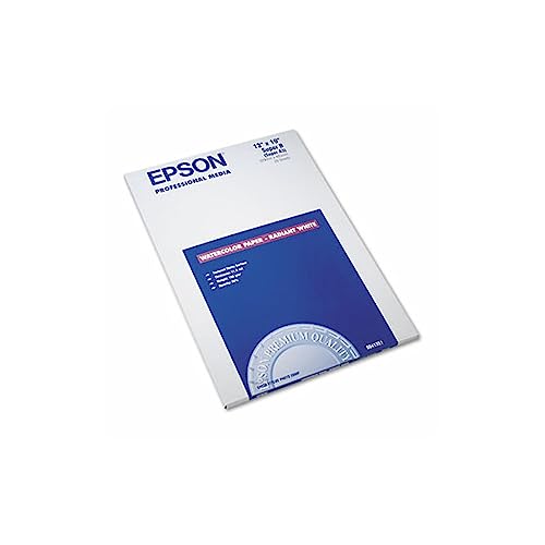 Epson Watercolor Paper Radiant, White, 13 x 19 Inches, 20 Sheets (S041351)