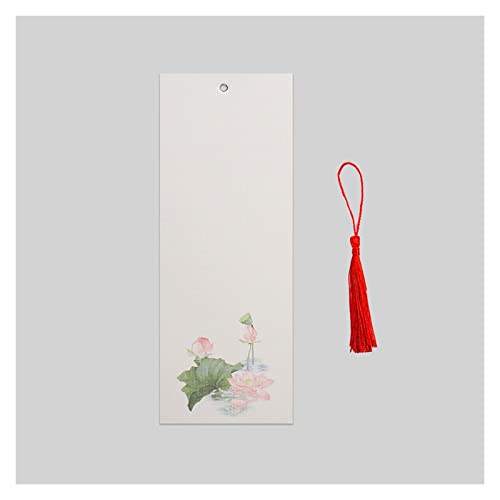 Bookmark 10Pcs Color Thickened Bookmarks with Tassels Water-Grained Paper Can be Handwritten 8 Styles Metal Bookmark (Color : 4) (6)