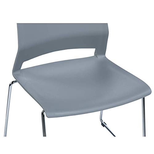 Sidanli Gray Stackable Chairs, Modern Waiting Room Chairs (Set of 4)