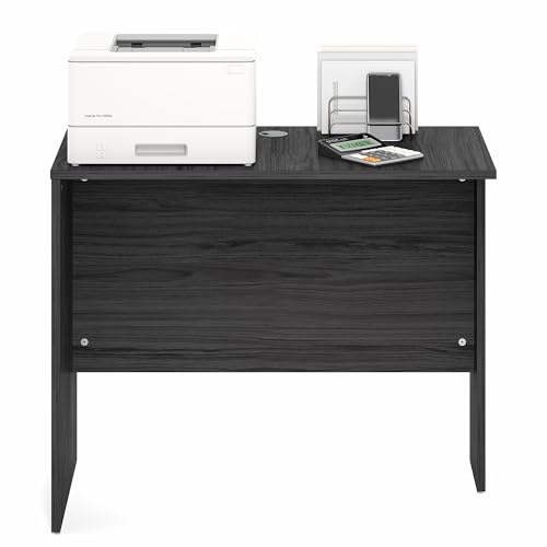 Furinno Roger Office Desk Return, 35 Inch Rectangular Desk Return for Executive Desk, Reversible Return with Cord Grommet, Scratchproof and Water-Resistant, for Home Study, Office, Coastal Grey
