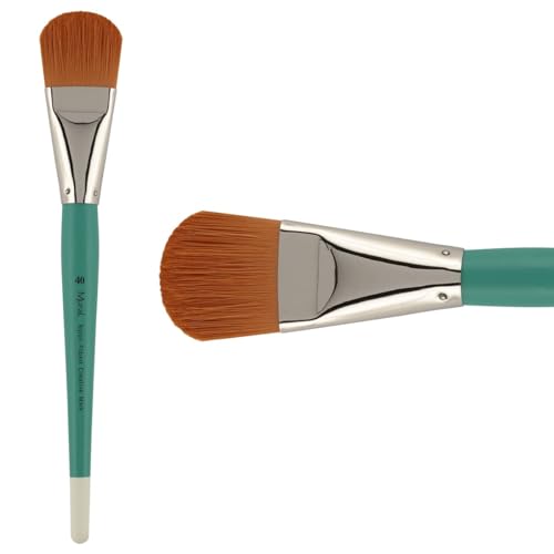 Creative Mark Art Supplies Large Mural Synthetic Golden Taklon Paint Brush - Filbert #40-2 Pack - Artist Supplies for Acrylics, Watercolors, and Oils - Durable, Resilient, Seamless Ferrules