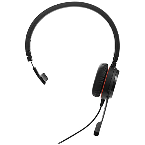 Jabra Evolve 20 SE UC Mono Headset – Unified Communications Headphones for VoIP Softphone with Passive Noise Cancellation – USB-A Cable with Controller – Black