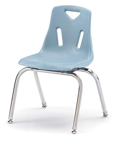 Berries Jonti-Craft 8146JC6131 Stacking Chairs with Chrome-Plated Legs, 16" Height, Coastal Blue, Pack of 6
