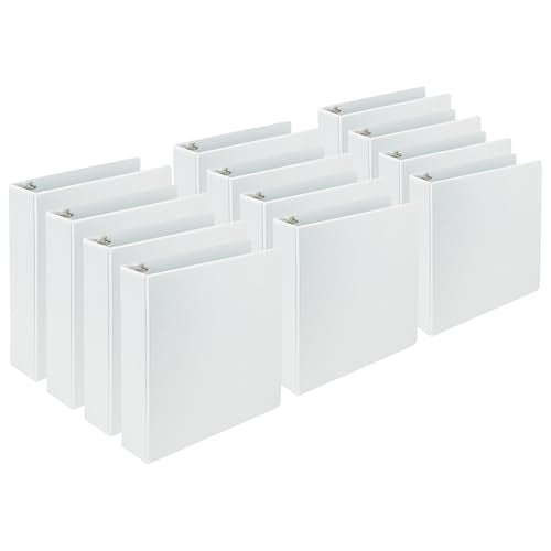 Samsill Plant-Based 3 Inch Durable D-Ring Binder, View Binder, Eco-Friendly, USDA Certified Biobased, 12 Pack, White