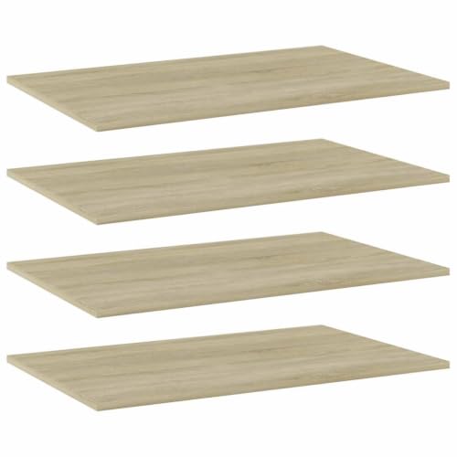 Zexlorith Bookshelf Boards. 4 Pcs Sonoma Oak Engineered Wood Shelves