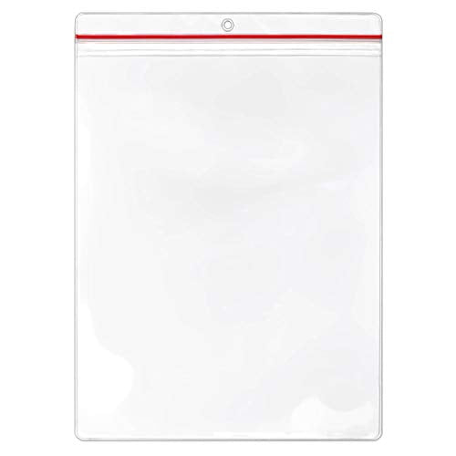 StoreSMART - 8 1/2'' x 11'' Zip-Top Pockets - 50-Pack - Clear Vinyl Plastic - R1284ZIPS-50