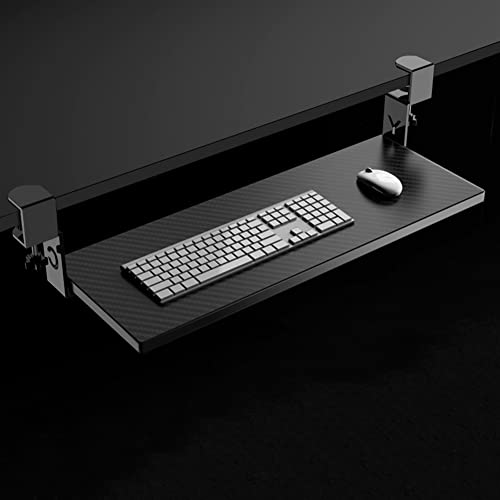Keyboard Tray 30" Large Size, Keyboard Drawers Under Desk with C Clamp, Computer Keyboard Platform Stand Slide Pull Out, No Screw into Desk, for Home or Office