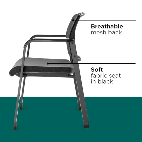 Workplace 2.0 Guest & Reception Chair, Mesh, Stackable, Black