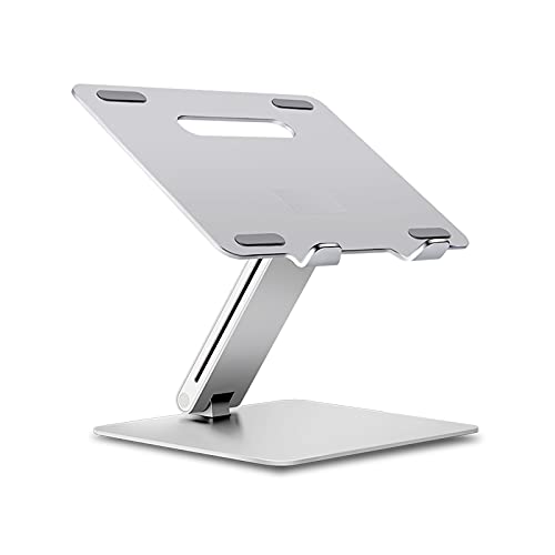 TOMYEUS Monitor Arm 11"-15.6" Laptop Stand Silver Adjustable Laptop Stand with Heat Dissipation Function Aluminum Alloy Foldable Laptop Stand, Aluminum Alloy Adjustable Monitor Stands