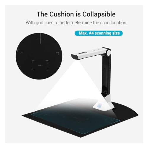 Document Camera, Portable Book Scanner that Captures A4 Size Documents Camera for Document Recognition for Live Demo, Distance