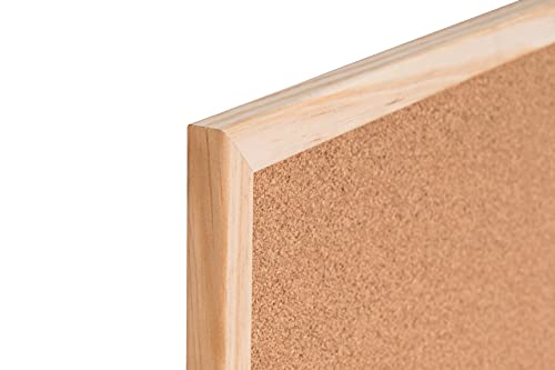 Bi-Office Budget Wood Frame Combination Board, Cork And Whiteboard Dry Wipe Memo Board, 80 x 60 cm