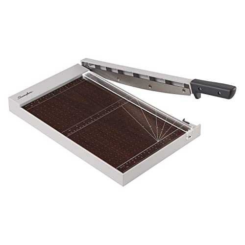 Swingline Paper Trimmer, Guillotine Paper Cutter, 15" Cut Length, 10 Sheet Capacity, Wood, ClassicCut 1510W with EdgeGlow (G7010012)