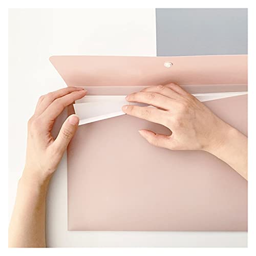 Filing Envelopes Colorful Document File Envelopes Folder Filing Envelopes Organizers for School Home Plastic Folders (Color : Pink)