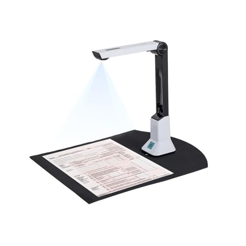 Document Camera, Portable 8MP High Definition Book Scanner Flattened Curve Technology, A4 Document Capture Camera for File Recognition, Increase Efficiency for Live Demo
