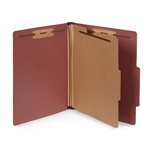 Blue Summit Supplies 10 Classification Folders, 1 Divider, Red