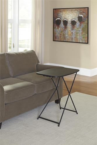 JNLABCRSU Black 26 Inch Adjustable Height Personal Folding Activity Table 18"×26", Polypropylene Top with Powder Coated Steel Frame, 30 Lbs Capacity, Foldable Portable for Indoor Light Outdoor Use