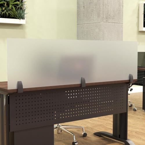 Clear or Frosted Acrylic Desk Dividers 16" High | Escape Privacy Solutions | 8 Widths