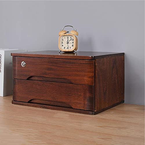 FKHFTI Solid Wood Storage Box - Desktop File Cabinet - Desktop Organizer, Drawer Type Multi Layer A4 Flat File Cabinet, Desktop Storage Box with Lockable Drawers, 1/2/3/4 Floors Flat File Cabinet