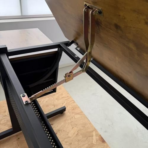 WZONICE98 Black Drafting Table with Stool and 3 Drawers, Adjustable Tilting Drawing Desk, Art Craft Table with Storage, MDF & Metal, 45.67" L x 23.6" W