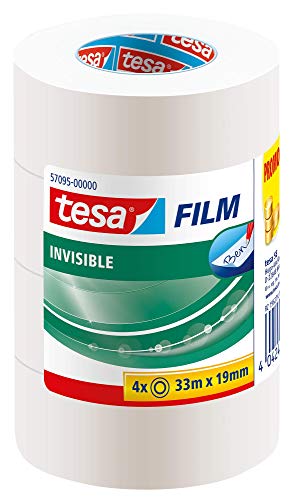 TesaFilm Matt Transparent Write-On Adhesive Tape (Pack of 4)