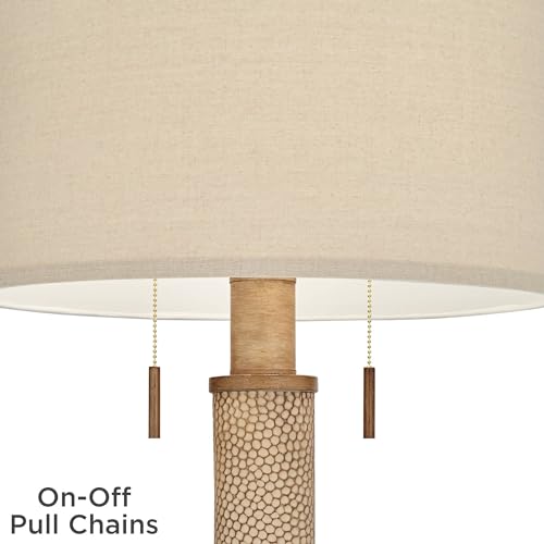 Santiago 65" Tall Natural Hammered Finish Floor Lamp Living Room