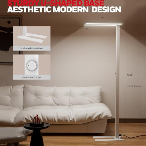 Honeywell 02E LED Floor Lamp, 6000LM Sunturalux Eye Caring Standing Light