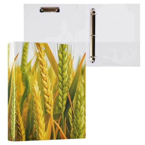Xpdkjwd Wheat Field Pattern 3 Ring Binder Can Hold 200 Letter Size Binders, Suitable for Home, Office, Dormitory, 2Pcs