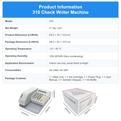Check Printer, Calculator with Tape Print Out, 14-Digit LCD,