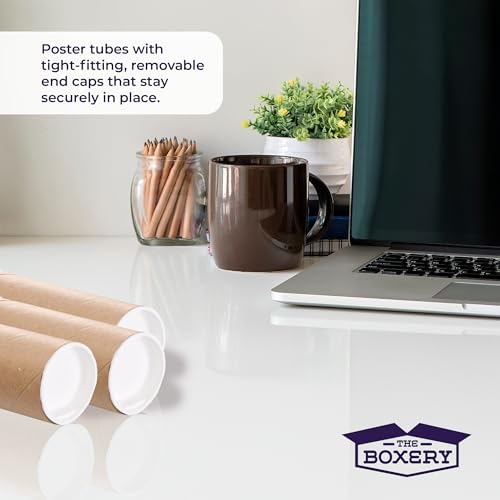 The Boxery Brown/Kraft Shipping, Storage, Posters, Arts, Crafts, Documents, Mailing Tubes 2 inch x48 inch - 50 PACK, Made in the USA, Reusable and Recyclable