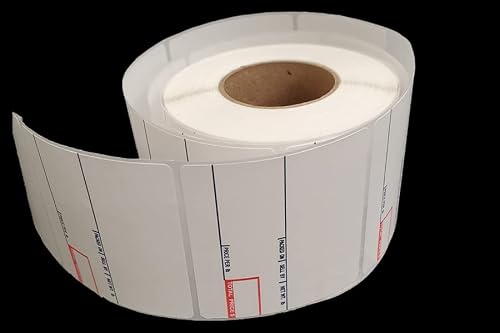Aquos CAS Scale Labels Roll – White Label Roll for CAS Scales | Thermal Printer Stickers | Self Stick Deli Scale Labels for Food & Meat Packaging (36 Rolls, 8000)