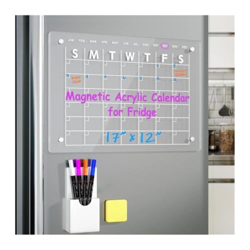 Magnetic Calendar Fridge Dry Erase Board Week and Month Plan