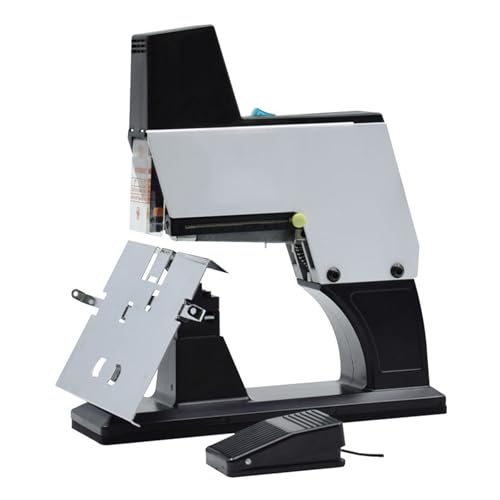 DOJBK Automatic Sad-dle Binder, A3 Flat Stitch Sad-dle Stapler, 9-Speed Automatic Binding Machine, Jam Protection, Electric Desktop Stapler, Flat & Vertical Binding for Up to 40 Sheets