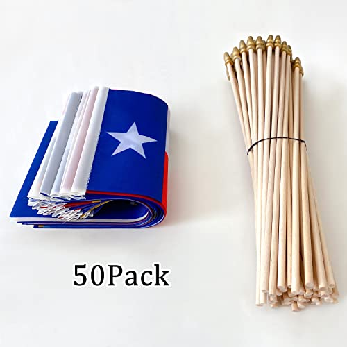 LyButty US 50 State Flags Set on Wood Stick Small Mini Hand Held Flags for Classroom,5x8 Inch