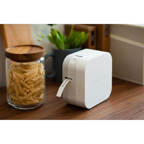 Brother P-Touch Cube Color Smartphone Label Maker, Bluetooth Wireless Technology, Multiple Templates Available for Apple & Android Compatible – White