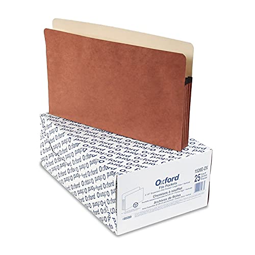 Pendaflex 1526EOX Standard Expanding File Pockets, Manila, Straight Cut, 1 Pocket, Legal, Redrope