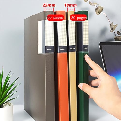 Filing Envelopes A4 Folder with Transparent Inserts 30 Page Data Book Multi-Layer Contract Document Organizer Plastic Folders(Brown)