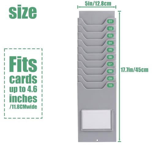 PFSLKXM Wall Mounted Time Cards Holder 5/10/15/20/25/30 Slot Cards Rack