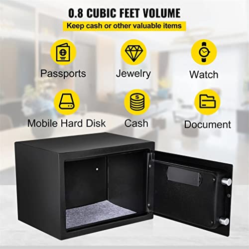 AFPSDLFJDLS Fingerprint Locks Safe Deposit Box Cubic Feet Digital Electronic Secret Hidden Piggy Bank for Store Money