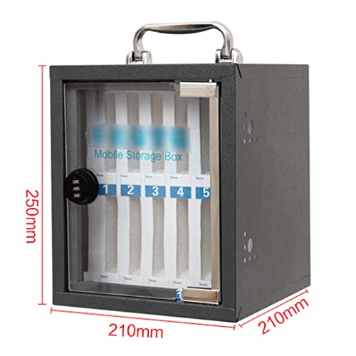12/24/36 Slots Pocket Chart Cell Phones Storage Cabinet Wall-Mounted with A Locked Can Be Carried by Hand for Office Classroom Factory (Color : Black, Size : 12)