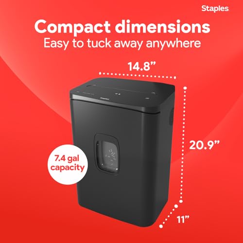 Staples 24-Sheet Cross-Cut Paper Shredder, High-Capacity, Black