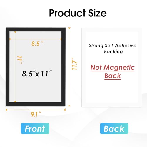 MaxGear Wall Mount Sign Holder 8.5 x 11 with Magnetic Frame, 50 Pack
