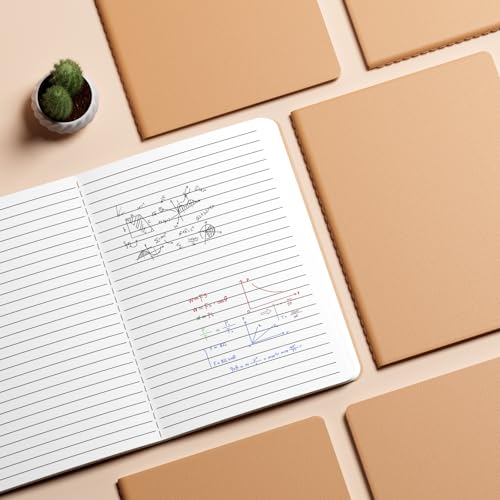 XYark Large College Ruled Notebook Journals Bulk with Thick Lined Paper, 60 Pages, 8.5x11 inch, Composition Diary Subject Notebooks Planner for Travelers Students Office, Kraft Journal Set, 12 Pack