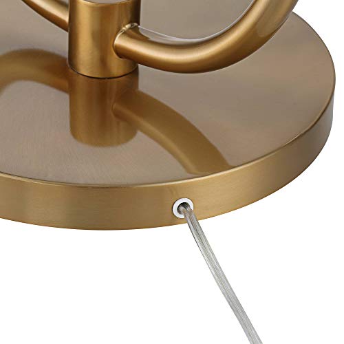 Possini Euro Design Volta 66" Tall Antique Brass USB Tray Table Floor Lamp