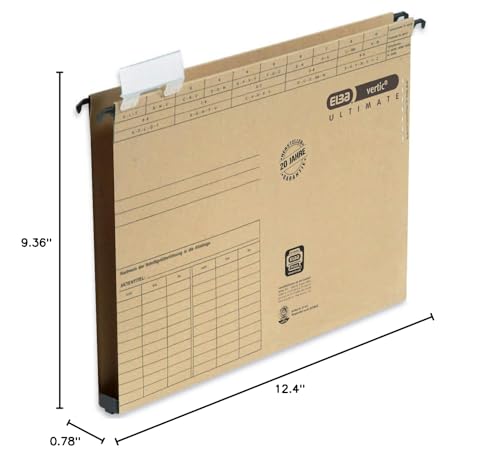 Elba Vertic Ultimate 85452 Suspension File Side Opening Plastic Base for 180 A4 Sheets Pack of 25 Natural Brown