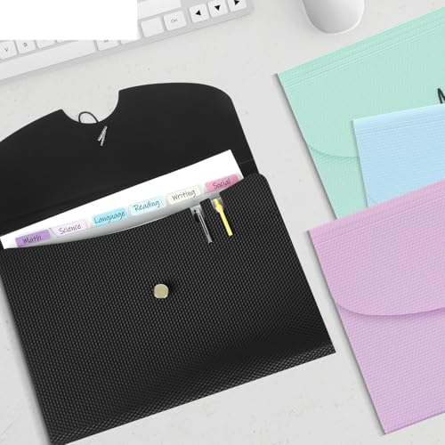 Expandable Accordion Filing Folders Expanding File Folders, A4 Size Accordion Organizer, 7 Pockets for Documents, for School Office Supplies(Purple)