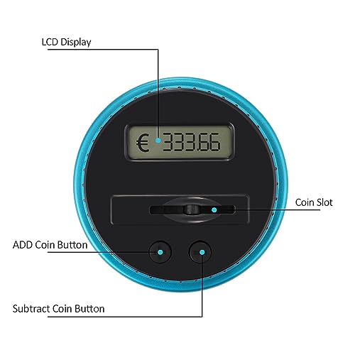 ASMEIR Large Capacity Electronic Piggy Bank Digital LCD Counting Coin Counter Bank Coin Money Saving Box for USD Euro Kids Adults Gifts (Color : GBP Type)